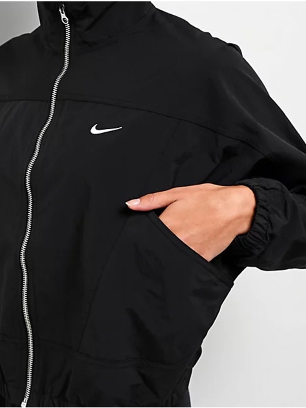 NWT Nike Black Bomber Jacket with White Swoosh